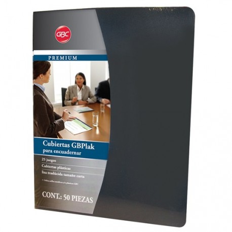 CUBIERTAS LISAS GBC PREMIUM COLOR NEGRO PUNTOS DE ESPESOR 16 TAMAÑO CARTA 1 PAQUETE CON 50 PIEZAS - Envío Gratuito