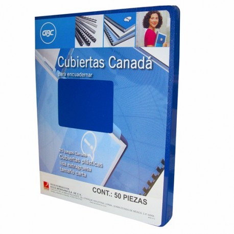 CUBIERTAS LISAS GBC CANADA COLOR AZUL PUNTOS DE ESPESOR 17 TAMAÑO CARTA 1 PAQUETE CON 50 PIEZAS - Envío Gratuito