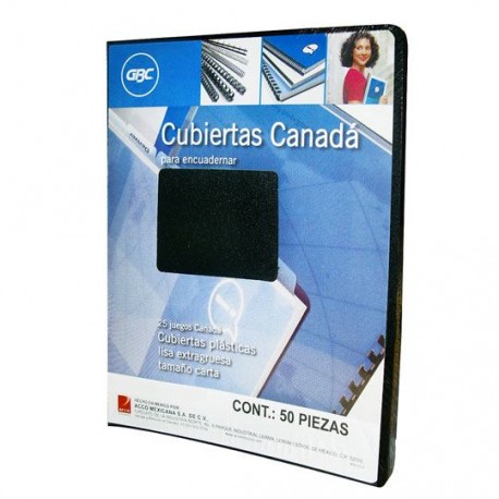 CUBIERTAS LISAS GBC CANADA COLOR NEGRO PUNTOS DE ESPESOR 17 TAMAÑO CARTA 1 PAQUETE CON 50 PIEZAS - Envío Gratuito