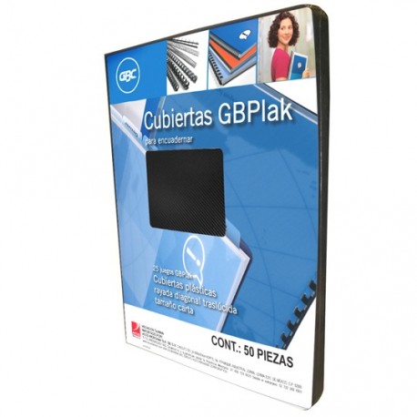 CUBIERTAS RAYADAS GBC GBPLAK COLOR HUMO PUNTOS DE ESPESOR 14 TAMAÑO CARTA 1 PAQUETE CON 50 PIEZAS - Envío Gratuito