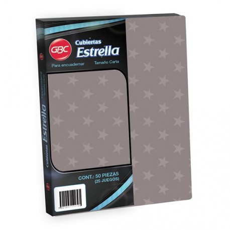 CUBIERTAS ESTRELLA GBC ESTRELLA COLOR HUMO PUNTOS DE ESPESOR 14 TAMAÑO CARTA 1 PAQUETE CON 50 PIEZAS - Envío Gratuito