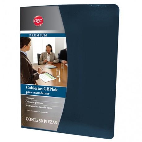 CUBIERTAS LISAS GBC PREMIUM COLOR AZUL OBSCURO PUNTOS DE ESPESOR 16 TAMAÑO CARTA 1 PAQUETE CON 50 PIEZAS - Envío Gratuito