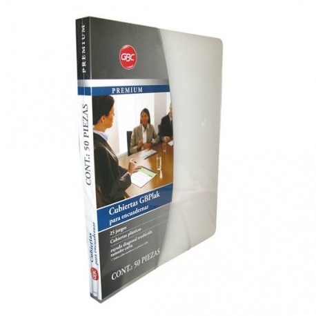 CUBIERTAS RAYADAS GBC PREMIUM COLOR TRANSPARENTE PUNTOS DE ESPESOR 16 TAMAÑO CARTA 1 PAQUETE CON 50 PIEZAS - Envío Gratuito