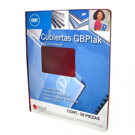 CUBIERTAS RAYADAS GBC GBPLAK COLOR ROJO PUNTOS DE ESPESOR 14 TAMAÑO CARTA 1 PAQUETE CON 50 PIEZAS - Envío Gratuito