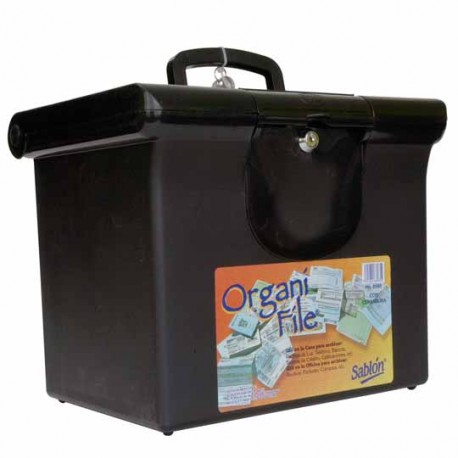 CAJA ORGANIZADORA PARA DOCUMENTOS SABLON NEGRO DE PLASTICO TAMAÑO CARTA 1 PIEZA - Envío Gratuito