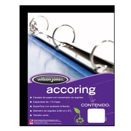 CARPETA DE PAPEL BASICA ARILLO EN O DE 0.5 PULGADAS COLOR NEGRA WILSON JONES ACCORING 1 PAQUETE CON 4 PIEZAS - Envío Gratuito