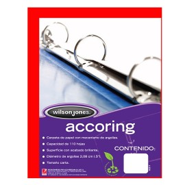 CARPETA DE PAPEL BASICA ARILLO EN O DE 0.5 PULGADAS COLOR ROJA WILSON JONES ACCORING 1 PAQUETE CON 4 PIEZAS - Envío Gratuito