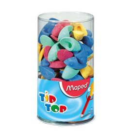 GOMA DE COLORES MAPED TIP TOP DE PLASTICO BOTE CON 96 PIEZAS - Envío Gratuito