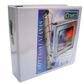 CARPETA DE VINIL PANORAMICA ARILLO EN D DE 2 PULGADAS COLOR BLANCA KINERA 9211BL 1 PIEZA - Envío Gratuito