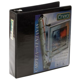 CARPETA DE VINIL PANORAMICA ARILLO EN D DE 2 PULGADAS COLOR NEGRA KINERA 9211NE 1 PIEZA - Envío Gratuito
