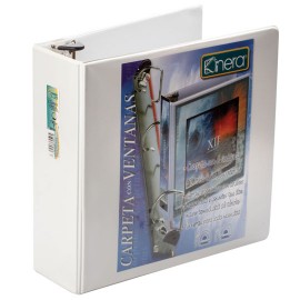 CARPETA DE VINIL PANORAMICA ARILLO EN O DE 3 PULGADAS COLOR BLANCA KINERA 9301BL 1 PIEZA - Envío Gratuito