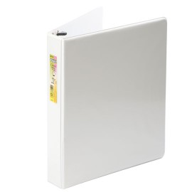 CARPETA DE VINIL PANORAMICA ARILLO EN O DE 1.5 PULGADAS COLOR BLANCA KINERA 9601BL 1 PIEZA - Envío Gratuito