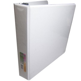 CARPETA DE VINIL PANORAMICA ARILLO EN D DE 1.5 PULGADAS COLOR BLANCA KINERA 9611BL 1 PIEZA - Envío Gratuito