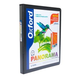 CARPETA DE VINIL PANORAMICA ARILLO EN O DE 1.5 PULGADAS COLOR NEGRA OXFORD PANORAMA 1 PIEZA - Envío Gratuito