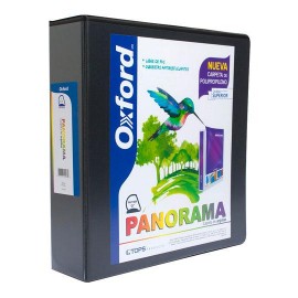 CARPETA DE VINIL PANORAMICA ARILLO EN D DE 2 PULGADAS COLOR NEGRA OXFORD PANORAMA 1 PIEZA - Envío Gratuito