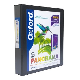 CARPETA DE VINIL PANORAMICA ARILLO EN O DE 1.5 PULGADAS COLOR NEGRO OXFORD PANORAMA 1 PIEZA - Envío Gratuito
