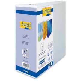 CARPETA DE VINIL PANORAMICA ARILLO EN D DE 3 PULGADAS COLOR BLANCA FORTEC CBD3 1 PIEZA - Envío Gratuito