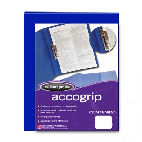 FOLDER DE PAPEL TAMAÑO CARTA ACCO ACCOGRIP P0963 TIPO CARPETA COLOR AZUL OSCURO 1 PQ C/4 PZS - Envío Gratuito