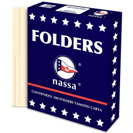 FOLDER DE PAPEL TAMAÑO CARTA MAPASA NASSA PC1001 TIPO 1/2 CEJA COLOR CREMA 1 PQ C/100 PZS - Envío Gratuito
