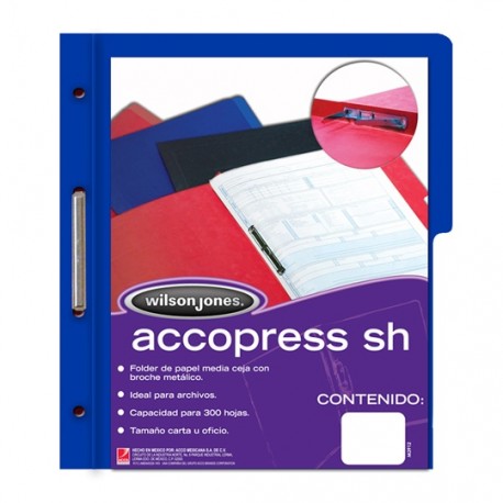 FOLDER DE PAPEL TAMAÑO CARTA ACCO ACCOPRESS P4554 TIPO CARPETA COLOR AZUL OSCURO 1 PQ C/10 PZS - Envío Gratuito