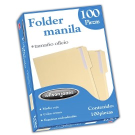 FOLDER DE PAPEL TAMAÑO OFICIO ACCO WILSON JONES P3444 TIPO 1/2 CEJA COLOR CREMA 1 PIEZA - Envío Gratuito