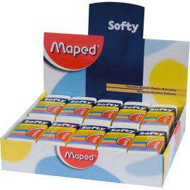 GOMA BLANCA MAPED SOFTY DE PLASTICO CAJA CON 20 PIEZAS - Envío Gratuito