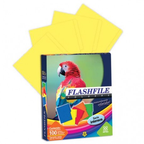 FOLDER DE PAPEL TAMAÑO CARTA IRASA FLASHFILE TIPO 1/2 CEJA COLOR AMARILLO 1 PQ C/100 PZS - Envío Gratuito