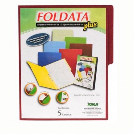 FOLDER DE PAPEL TAMAÑO CARTA IRASA FOLDATA TIPO CARPETA COLOR CAOBA 1 PIEZA - Envío Gratuito