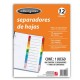 SEPARADOR WILSON JONES P2458 TAMAÑO CARTA CON 12 DIVISIONES DE PAPEL CON CEJAS MULTICOLOR 1 JUEGO - Envío Gratuito