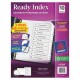 SEPARADOR AVERY 11134 TAMAÑO CARTA CON 10 DIVISIONES DE PAPEL CON CEJAS BLANCAS 1 JUEGO - Envío Gratuito