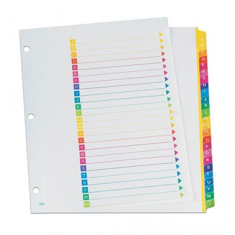 SEPARADOR OXFORD 213SRD TAMAÑO CARTA CON ALFABETICO A-Z DE PAPEL CON CEJAS MULTICOLOR 1 JUEGO - Envío Gratuito