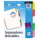 SEPARADOR AVERY 23076 TAMAÑO CARTA CON 5 DIVISIONES DE PLASTICO CON CEJAS BLANCAS 1 JUEGO - Envío Gratuito