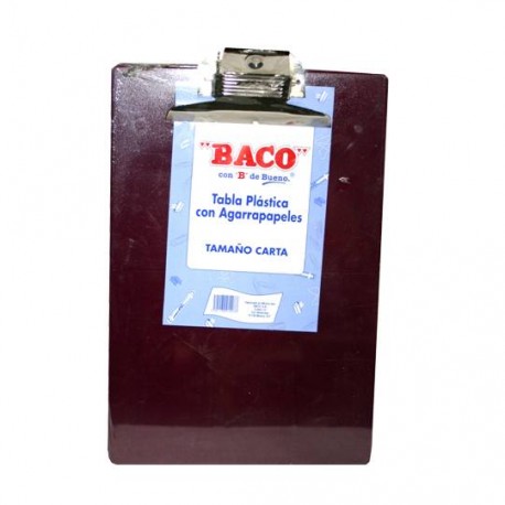 TABLA SUJETAPAPEL BACO CARTA P TAMAÑO CARTA DE PLASTICO CON BROCHE METALICO 1 PIEZA - Envío Gratuito