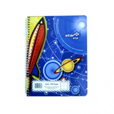 CUADERNO FORMA FRANCESA CUADRO GRANDE ESTRELLA DE 100 HOJAS PASTA CARTONCILLO TIPO ESPIRAL 1 PIEZA - Envío Gratuito