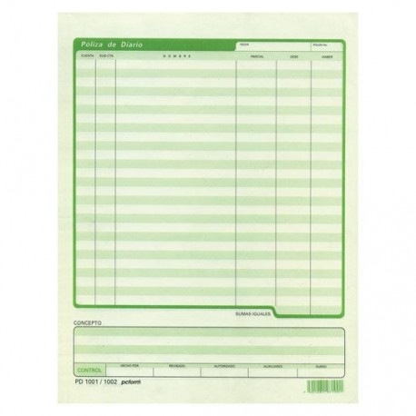 POLIZA DE DIARIO IRASAFORTEC PD1002 TAMAÑO CARTA 2 BLOCK CON 50 HOJAS - Envío Gratuito