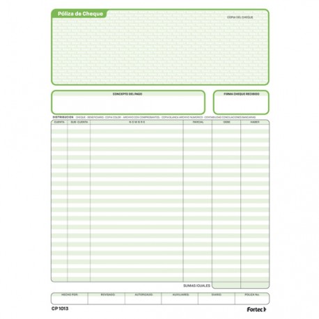 Póliza de cheque carta c/3 blocks - Envío Gratuito