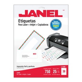 ETIQUETAS BLANCAS JANEL J-5260 DE 2.5X6.7 CM 1 PAQUETE (25 HOJAS) - Envío Gratuito