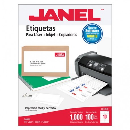 ETIQUETAS BLANCAS JANEL J-5163 DE 5.1X10.2 CM 1 PAQUETE - Envío Gratuito