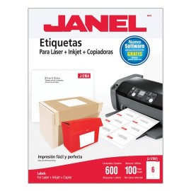 ETIQUETAS BLANCAS JANEL J-5164 DE 8.5X10.2 CM 1 PAQUETE - Envío Gratuito