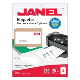ETIQUETAS BLANCAS JANEL J-5163 DE 5.1X10.2 CM 1 PAQUETE (25 HOJAS) - Envío Gratuito
