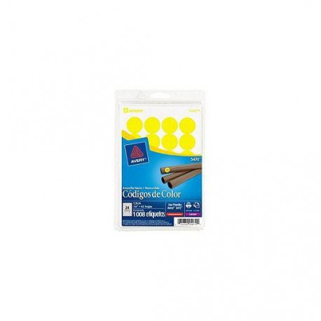 ETIQUETAS CIRCULARES AMARILLAS AVERY 5470 DE 1.9 CM DIAMETRO 1 PAQUETE - Envío Gratuito