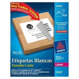 ETIQUETAS BLANCAS AVERY 5165 DE 21.6X27.9 CM 1 PAQUETE - Envío Gratuito