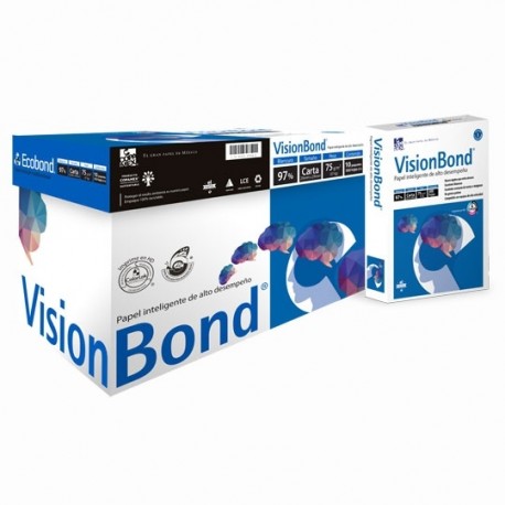 CAJA DE PAPEL BOND BLANCO CARTA COPAMEX VISION BOND GRAMAJE 75 GRS BLANCURA 95 PORCIENTO 8.5 X 11 PULGADAS - Envío Gratuito