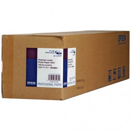 PAPEL PREMIUM LUSTER BLANCO ROLLO EPSON GRAMAJE 260 GRS BLANCURA 24 X 100 PULGADAS 1 ROLLO - Envío Gratuito