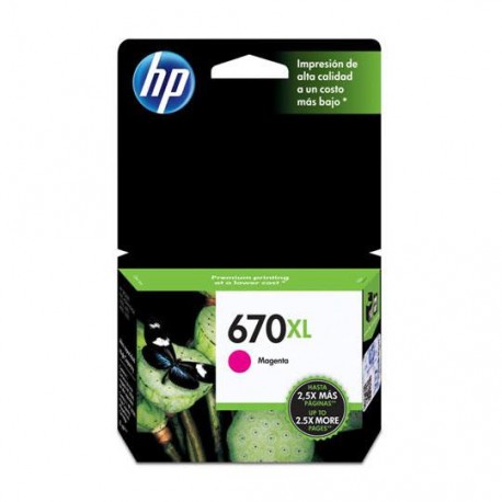 TINTA HP CZ119AL 670XL COLOR MAGENTA - Envío Gratuito