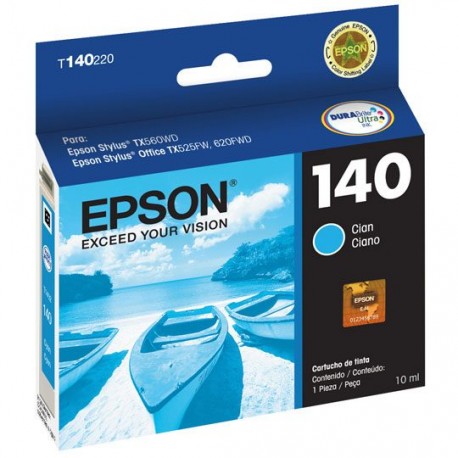 TINTA EPSON T140220-AL 140 COLOR CYAN - Envío Gratuito