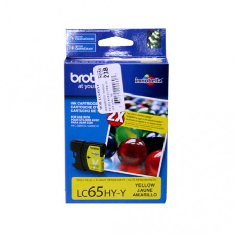 TINTA BROTHER LC65HYY LC65HYY COLOR AMARILLO - Envío Gratuito