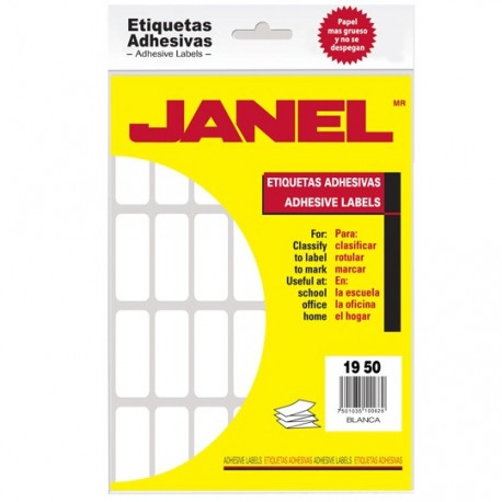 ETIQUETAS BLANCAS JANEL NO.14 DE 19X50 MM 1 PAQUETE - Envío Gratuito