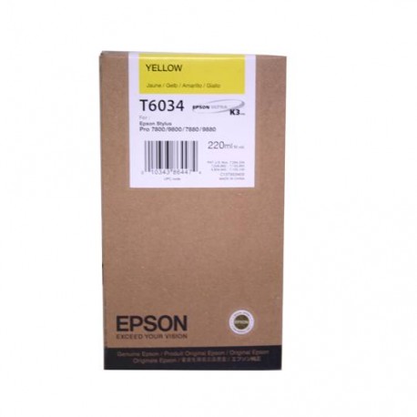 TINTA EPSON T6034 T603400 COLOR AMARILLO - Envío Gratuito