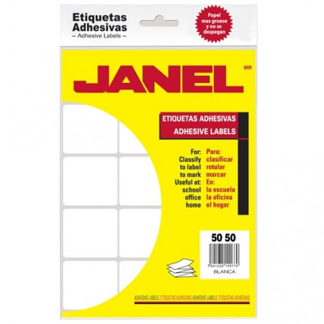 ETIQUETAS BLANCAS JANEL NO.19 DE 50X50 MM 1 PAQUETE - Envío Gratuito